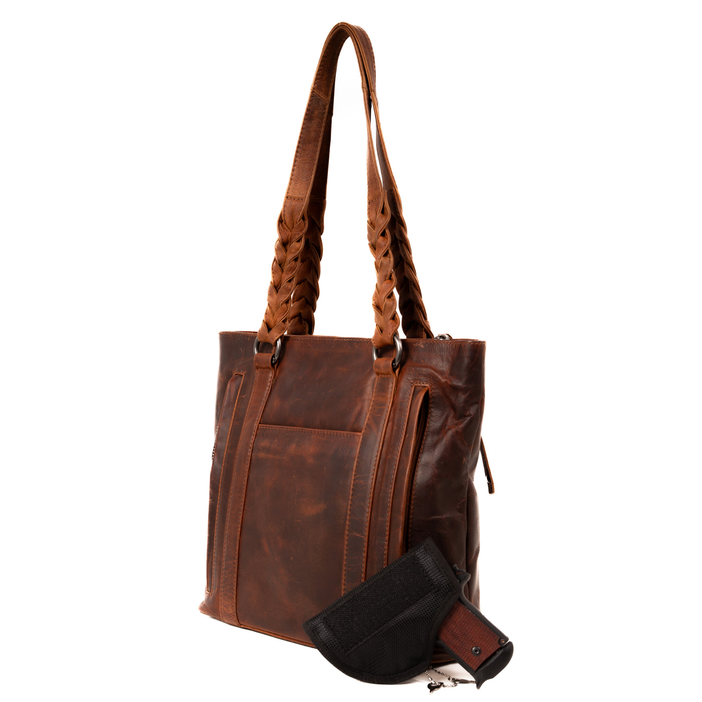 Concealed Carry Bella Leather Tote - Women's Purse for Pistol - Locking Purse with pistol slot - Leather Conceal Carry purse for Women - Concealed carry purse holster - Conceal Carry Handbag for Pistol - Handgun Bags for Women