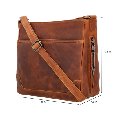 Concealed Carry Lydia Leather Crossbody -  YKK Locking Zippers and Universal Holster -  Soft Leather conceal and carry bag -  Tactical womans purse for pistol -  Concealed Carry Purse -  most popular crossbody bag -  crossbody handgun bag -  crossbody bags for everyday use -  Easy CCW -  Fast Draw Bag -  Secure Gun Bag