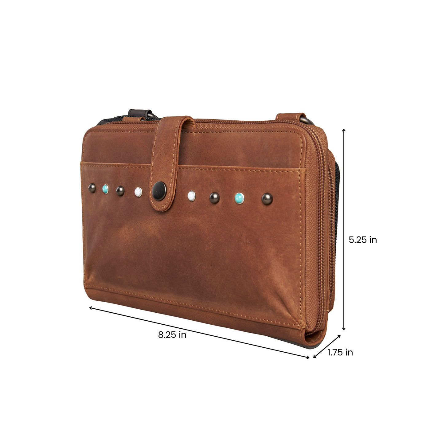 Concealed Carry Millie Leather Crossbody Organizer Small Size