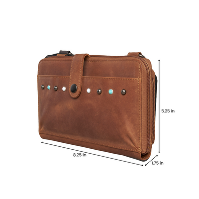 Concealed Carry Millie Leather Crossbody Organizer Small Size