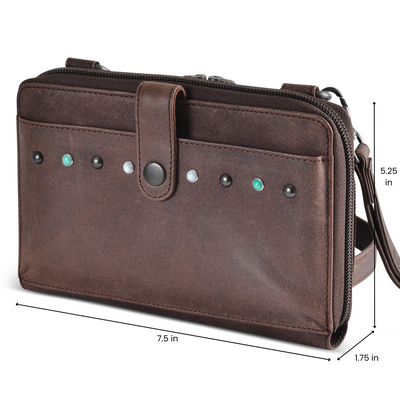 Concealed Carry Millie Leather Crossbody Organizer Bag - Extra Small