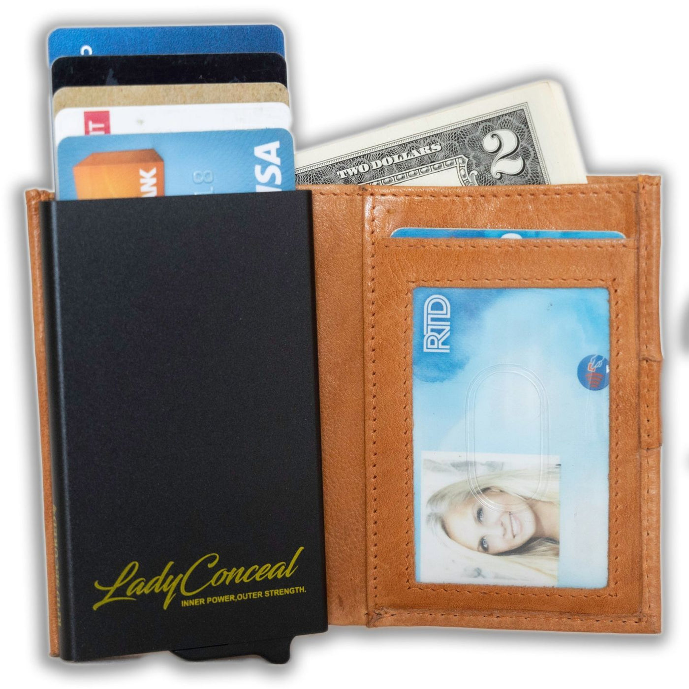 Nova RFID Compact Leather Wallet  by Lady Conceal