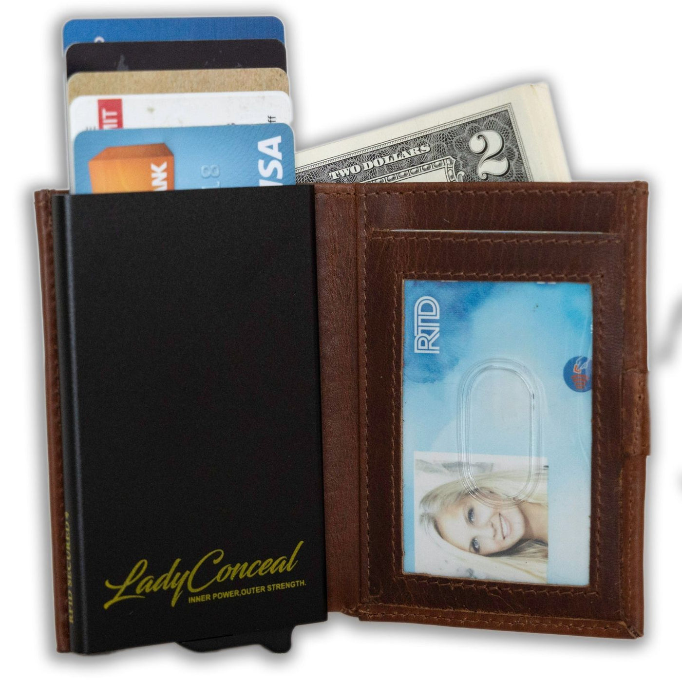 Nova RFID Compact Leather Wallet  by Lady Conceal