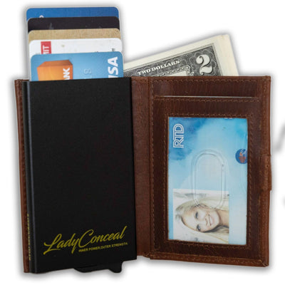 Nova RFID Compact Leather Wallet  by Lady Conceal