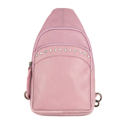 Concealed Carry Haven Sling Leather Backpack by Lady Conceal