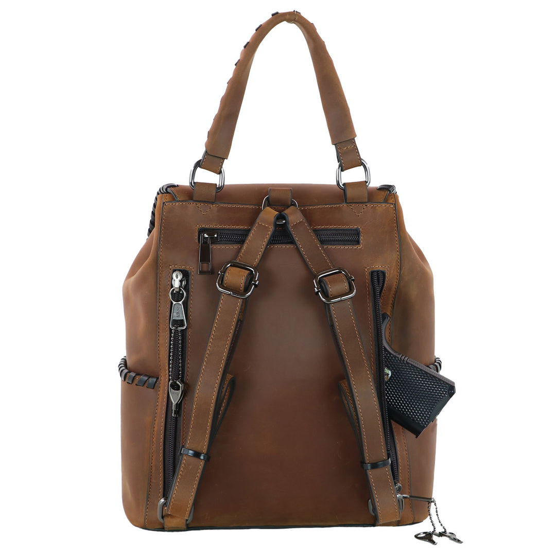 distressed leather backpack purse Concealed Carry Allie Leather Backpack by Lady Conceal