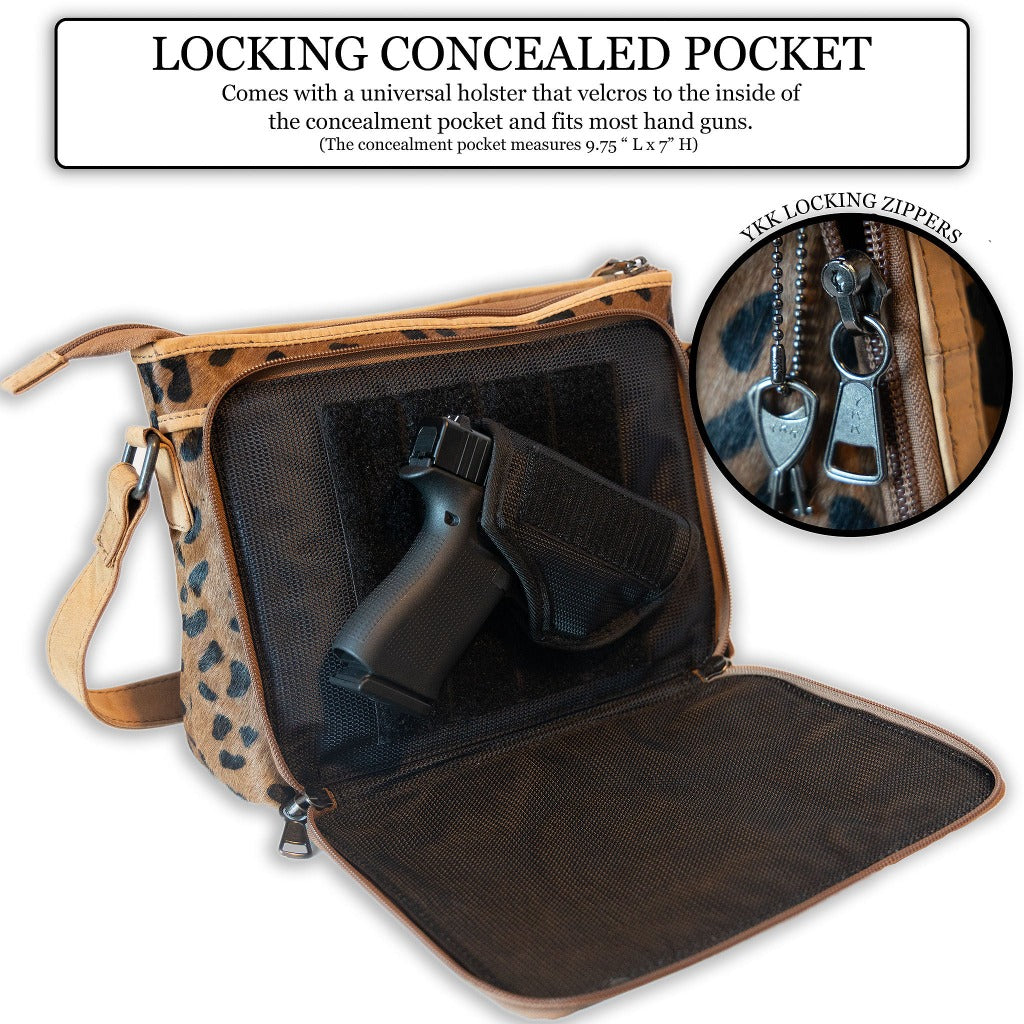 Concealed Carry Jeri Cheetah Crossbody by UC Leather
