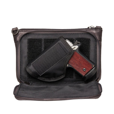 Concealed Carry Amelia leather crossbody bag - Locking Gun Bag - Conceal Carry for Women - Pistol Bag 