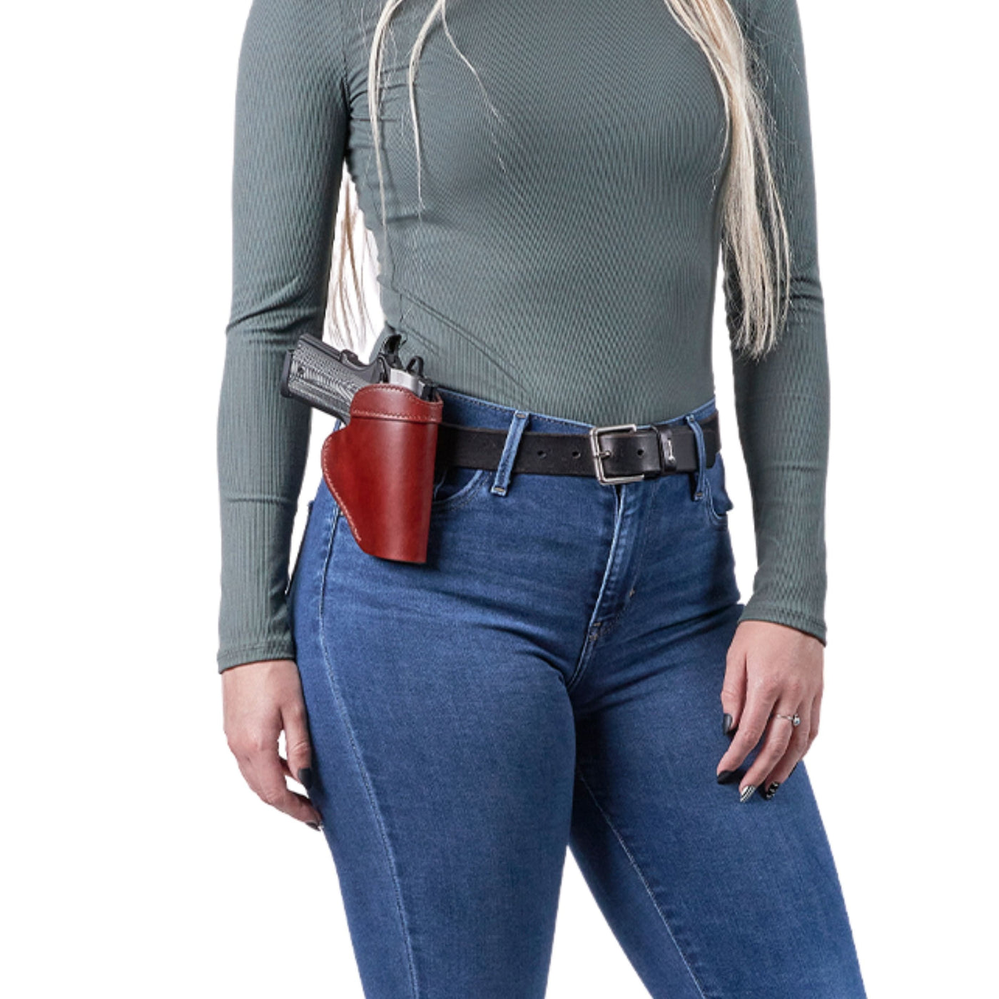 Unisex Inside Waistband Left-Handed Leather Holster by DS Conceal