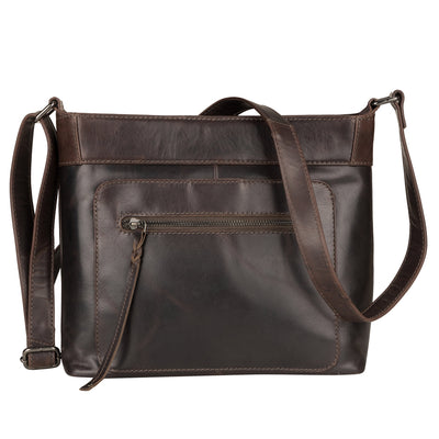 Concealed Carry Delaney Leather Crossbody - Locking Crossbody for Pistol - Designer Concealment Crossbody bag- Discreet Conceal and Carry Crossbody for Women - Designer Leather Crossbody CCW Bag - Locking Conceal and Carry Purse with Universal Holster for Handguns - Best Crossbody for Concealed Carry