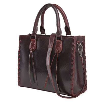 Lady Conceal Concealed Carry Purse Mahogany Concealed Carry Emma Leather Satchel Bag by Lady Conceal