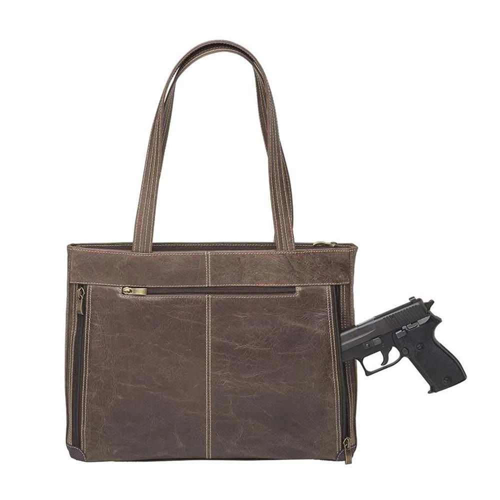 Concealed Carry Buffalo Leather Shoulder  Portfolio Bag by GTM Original