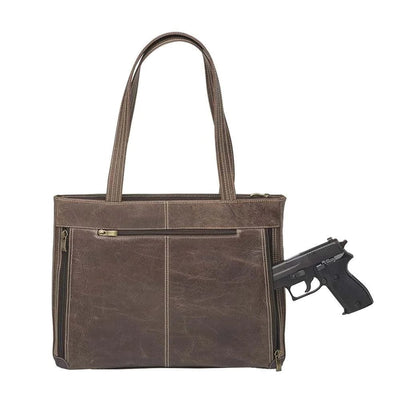 Concealed Carry Buffalo Leather Shoulder  Portfolio Bag by GTM Original