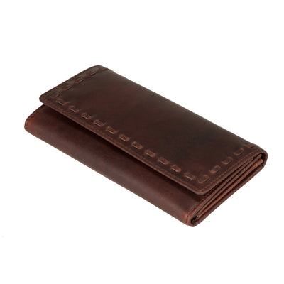 Hope RFID Leather Laced Wallet - Matching Wallet for Conceal Carry Purse - brown leather clutch wallet - leather clutch wallet purse bag - classic leather clutch wallet - gray leather clutch wallet small wallets for women - mini wallet - ladies wallet purse - women wallet sale - best small wallets for women