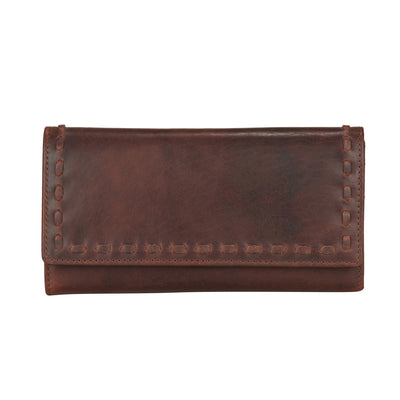 Hope RFID Leather Laced Wallet - Matching Wallet for Conceal Carry Purse - brown leather clutch wallet - leather clutch wallet purse bag - classic leather clutch wallet - gray leather clutch wallet small wallets for women - mini wallet - ladies wallet purse - women wallet sale - best small wallets for women