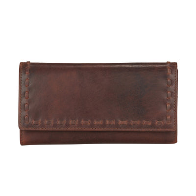 Hope RFID Leather Laced Wallet - Matching Wallet for Conceal Carry Purse - brown leather clutch wallet - leather clutch wallet purse bag - classic leather clutch wallet - gray leather clutch wallet small wallets for women - mini wallet - ladies wallet purse - women wallet sale - best small wallets for women