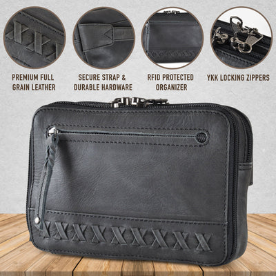 Concealed Carry Kailey Leather Purse Pack - Lady Conceal - Concealed Carry Purse - Lady Conceal Black