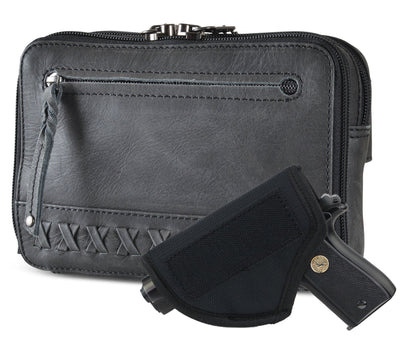 Concealed Carry Kailey Leather Purse Pack - Lady Conceal - Concealed Carry Purse - Lady Conceal Black