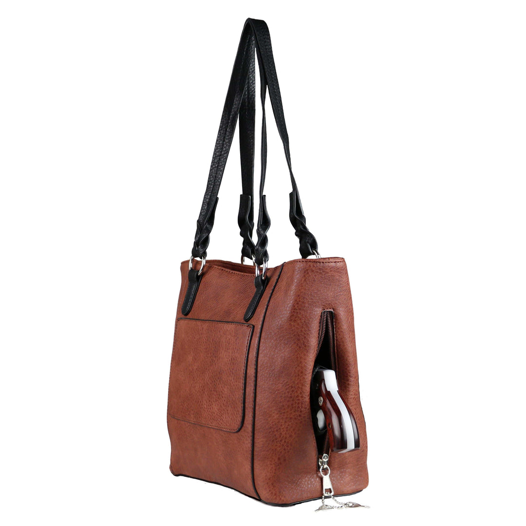 Concealed carry purse with locking zipper on sale