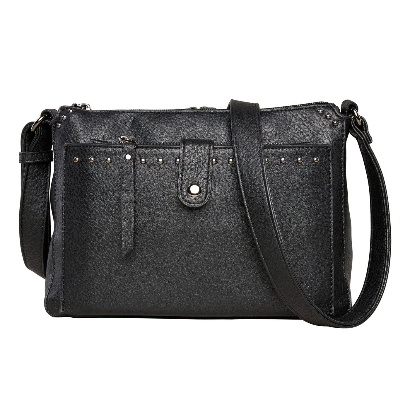 Concealed Carry Kinsley Crossbody with RFID Slim Wallet Black 