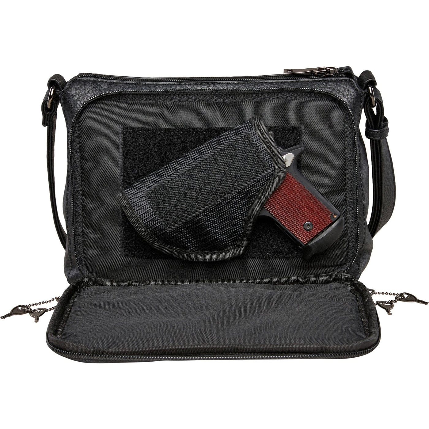 Concealed Carry Kinsley Crossbody with RFID Slim Wallet Black 