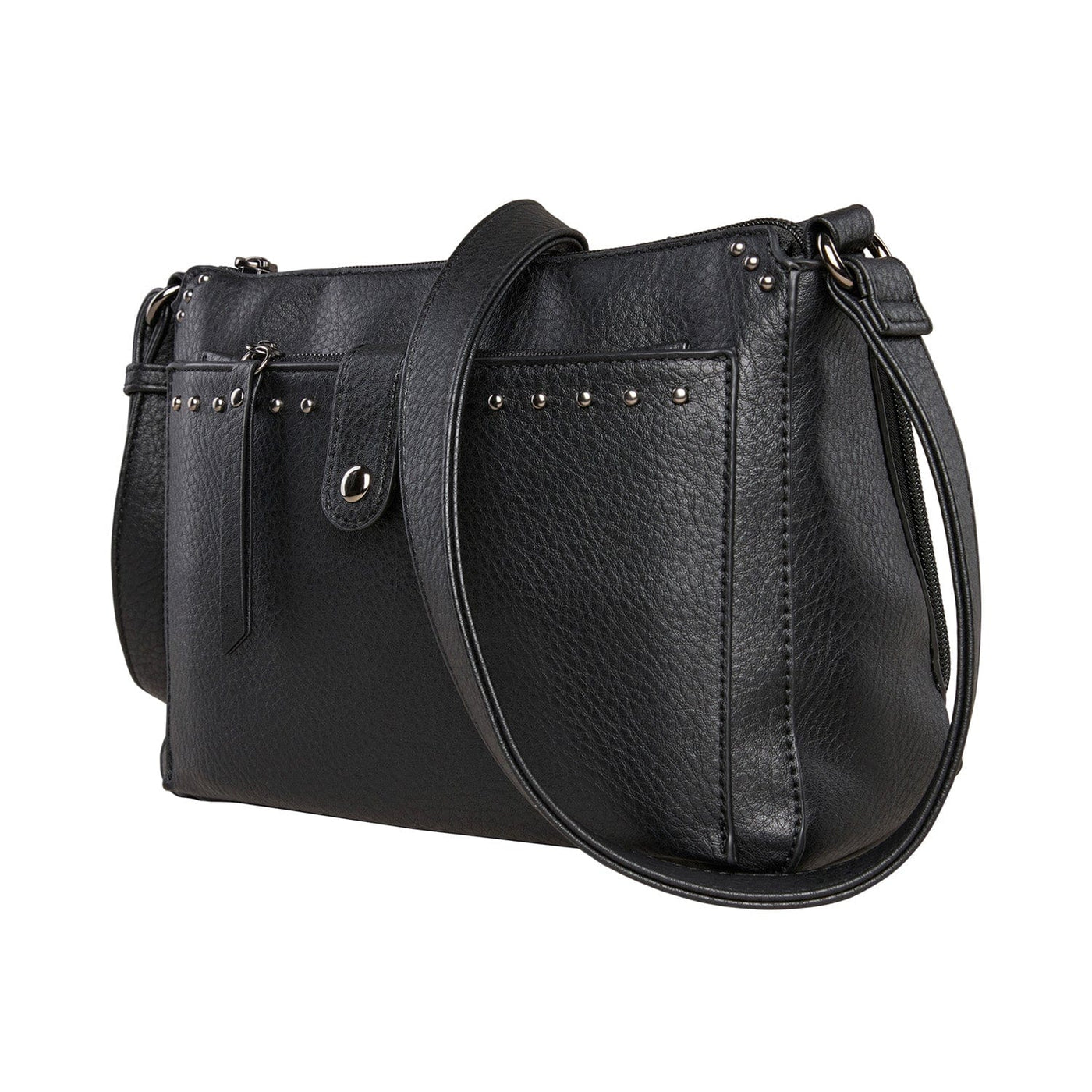 Concealed Carry Kinsley Crossbody with RFID Slim Wallet Black 