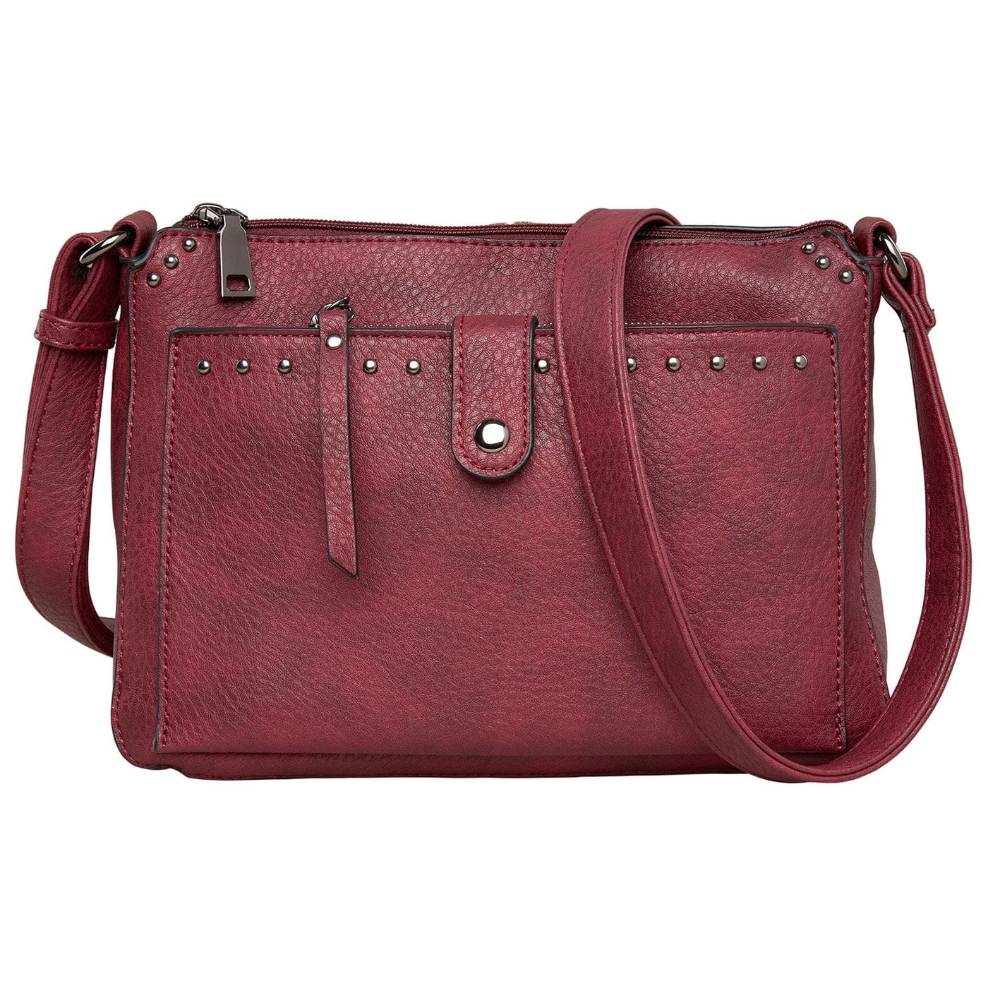 Concealed Carry Kinsley Crossbody with RFID Slim Wallet Red