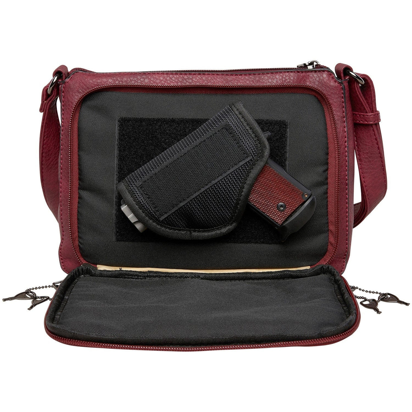 Concealed Carry Kinsley Crossbody with RFID Slim Wallet Red