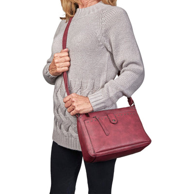 Concealed Carry Kinsley Crossbody with RFID Slim Wallet Red