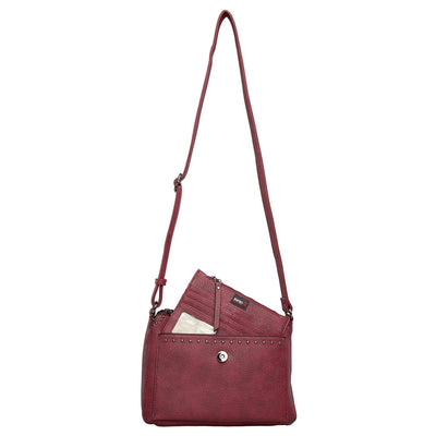 Concealed Carry Kinsley Crossbody with RFID Slim Wallet Red