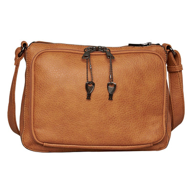 Concealed Carry Kinsley Crossbody with RFID Slim Wallet Brown