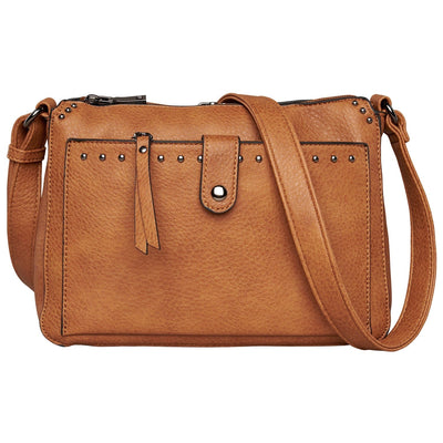 Concealed Carry Kinsley Crossbody with RFID Slim Wallet Brown