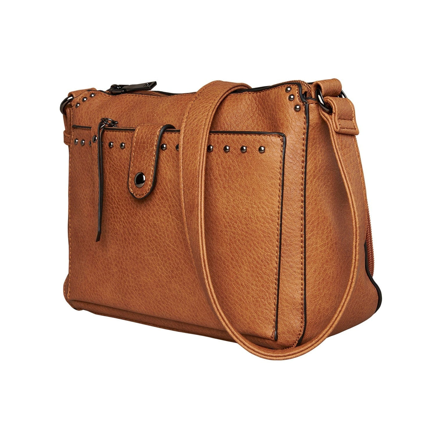 Concealed Carry Kinsley Crossbody with RFID Slim Wallet Brown