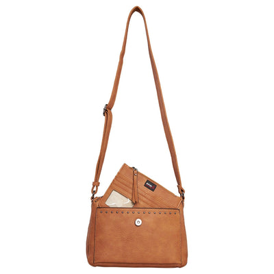 Concealed Carry Kinsley Crossbody with RFID Slim Wallet Brown