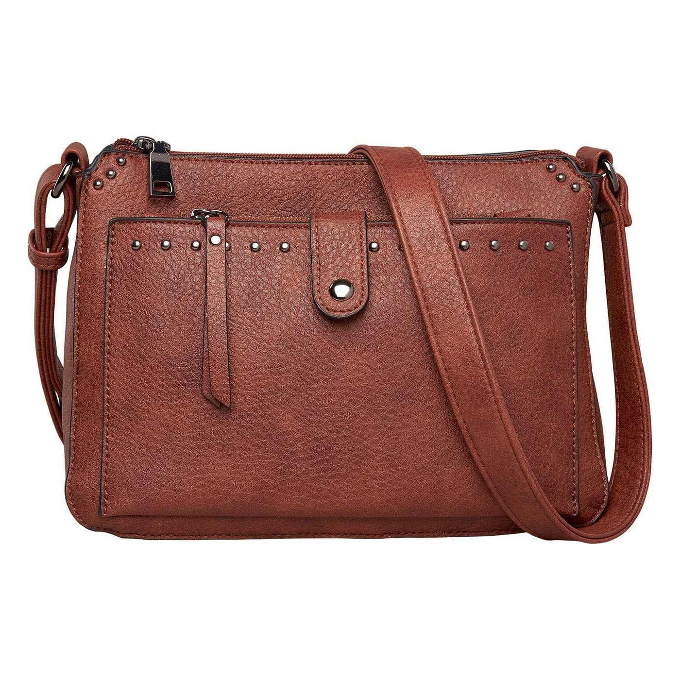 Concealed Carry Kinsley Crossbody with RFID Slim Wallet Mahogony