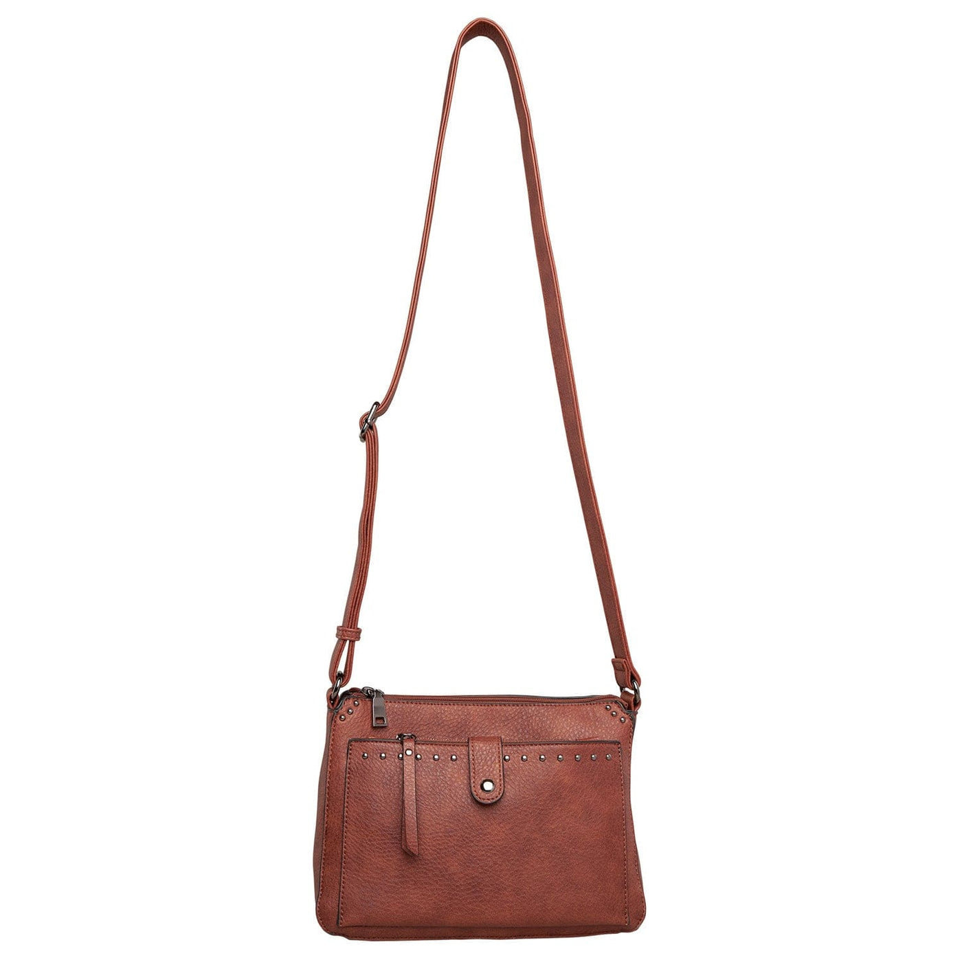 Concealed Carry Kinsley Crossbody with RFID Slim Wallet Mahogony