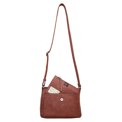 Concealed Carry Kinsley Crossbody with RFID Slim Wallet Mahogony