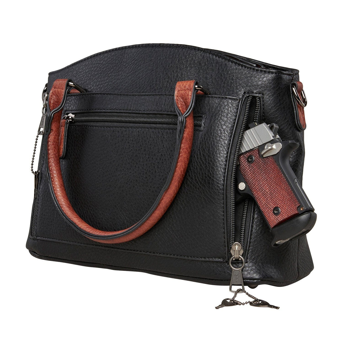Concealed Carry Carly Satchel Bag by Lady Conceal - YKK Locking Zippers - Universal Holster - Womens Conceal and Carry Purse for Pistol - designer concealed carry purse - Glock 19 purse 