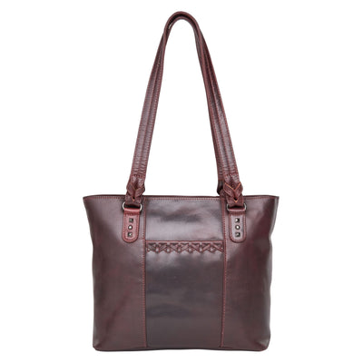 Concealed Carry Peyton Leather Tote Bag for Women by Lady Conceal with YKK Locking & Universal Holster