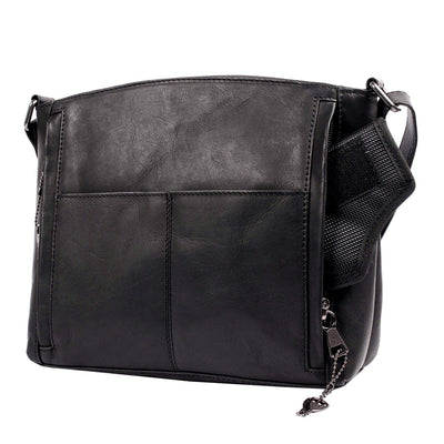 Concealed Carry Brynn Arched Leather Crossbody Bag - Lady Conceal - Concealed Carry Purse - Lady Conceal - conceal and cary purse for women - tactical pistol bag -  Locking Conceal and Carry Purse with Universal Holster for Handguns