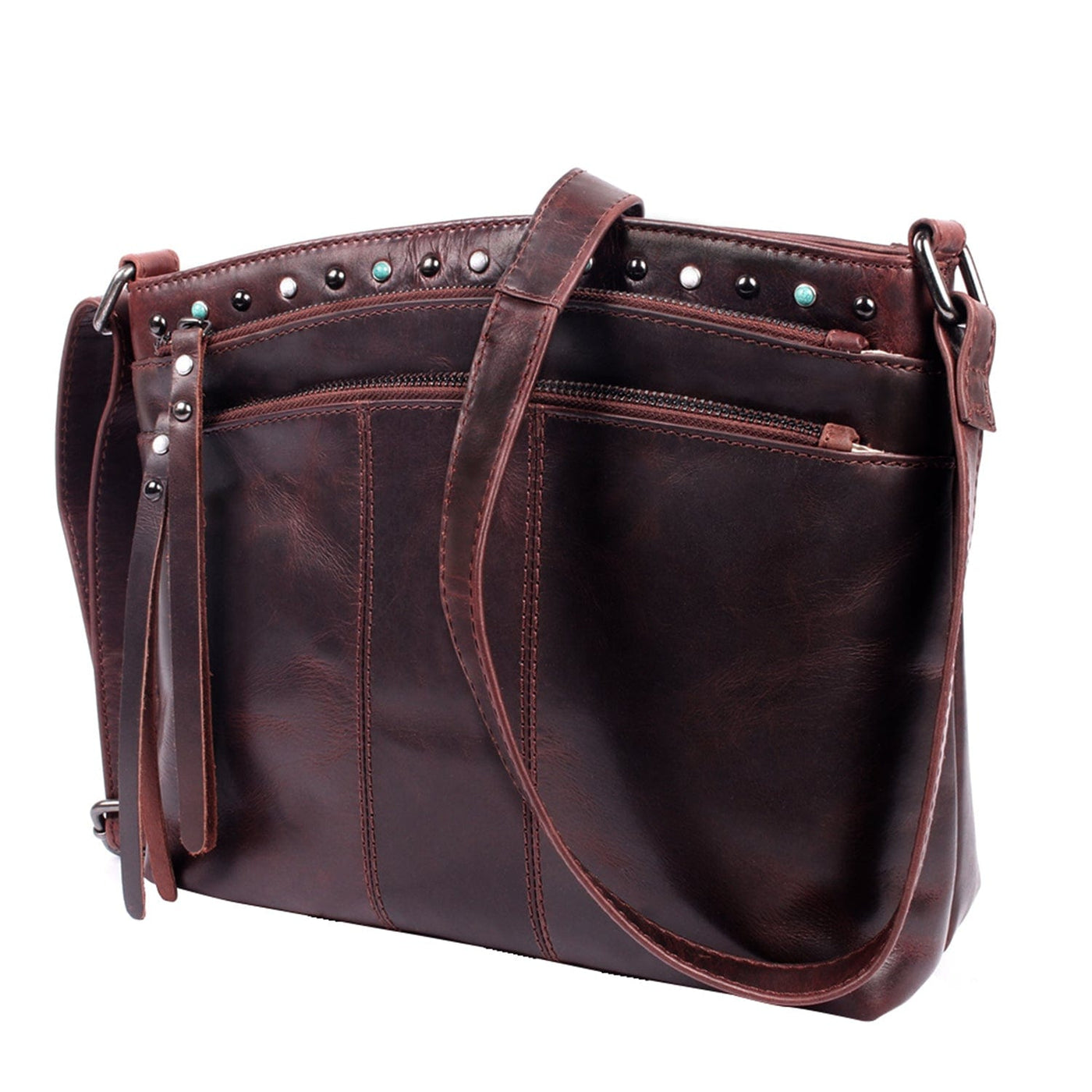 Concealed Carry Brynn Arched Leather Crossbody Bag - Lady Conceal - Concealed Carry Purse - Lady Conceal - conceal and cary purse for women - tactical pistol bag -  Locking Conceal and Carry Purse with Universal Holster for Handguns