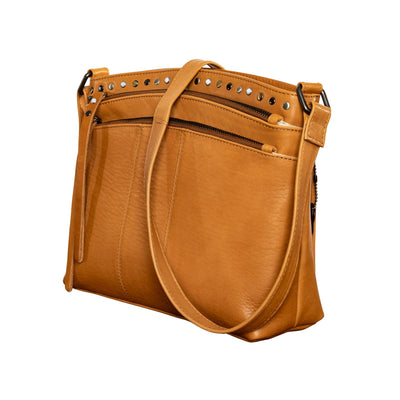 Concealed Carry Brynn Arched Leather Crossbody Bag - Lady Conceal - Concealed Carry Purse - Lady Conceal - conceal and cary purse for women - tactical pistol bag -  Locking Conceal and Carry Purse with Universal Holster for Handguns