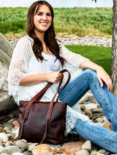 Concealed Carry Reagan Medium Leather Tote - Lady Conceal - Purse 