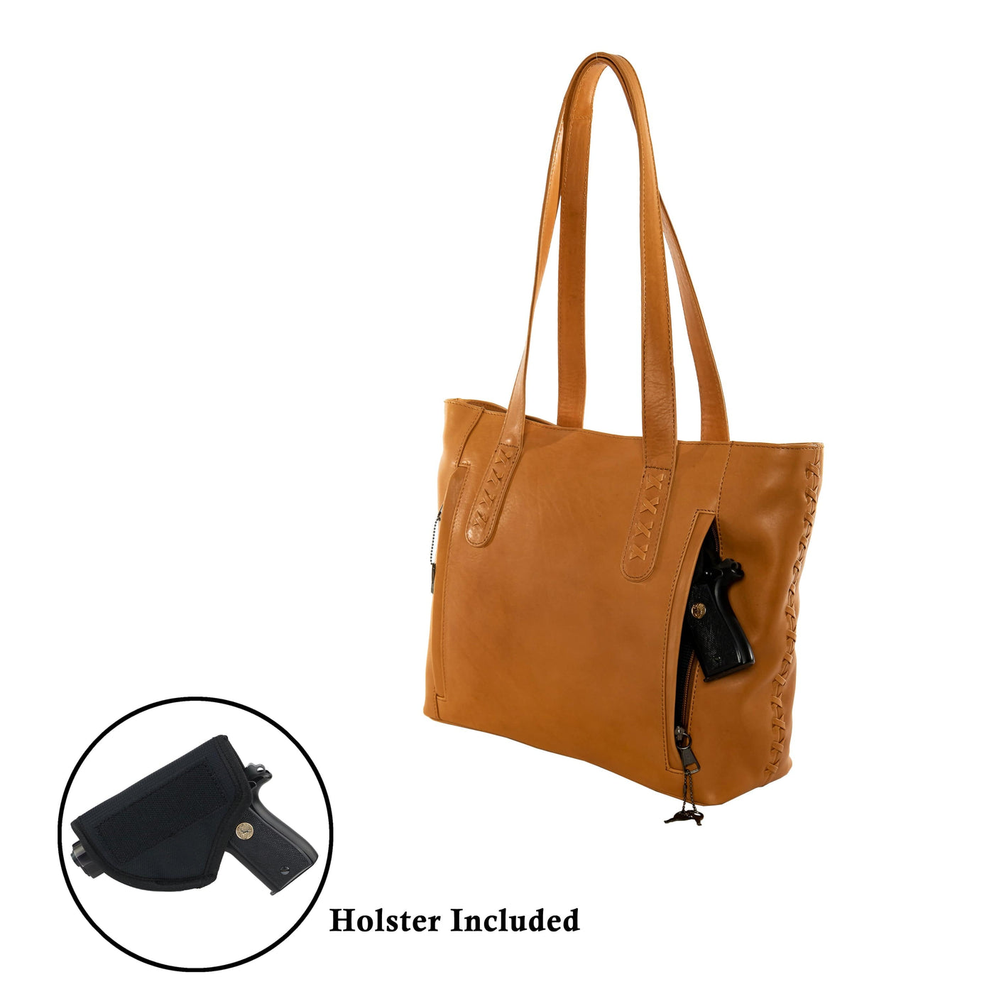 Concealed Carry Reagan Medium Leather Tote - Lady Conceal - Purse 