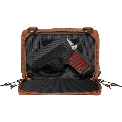 Concealed Carry Millie Leather Crossbody Organizer Small Size