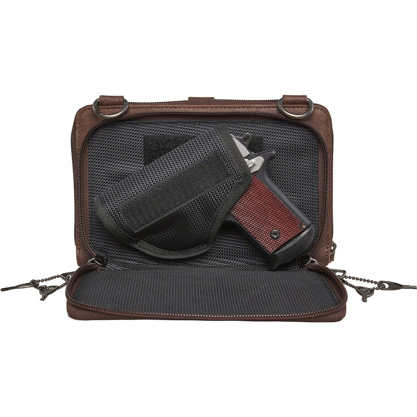Concealed Carry Millie Leather Crossbody Organizer Small Size