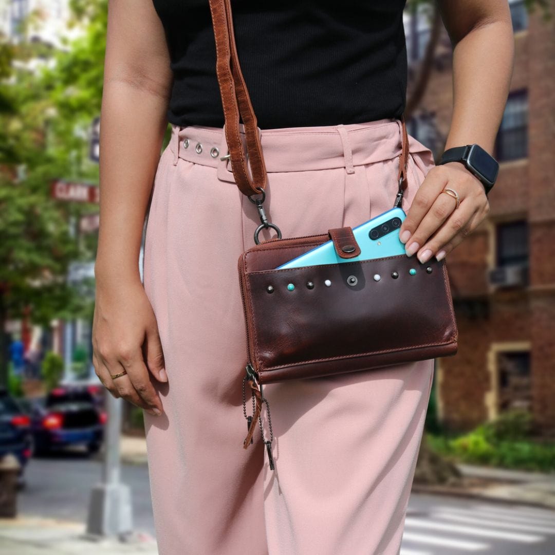 Leather crossbody organizer new arrivals