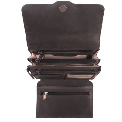 Concealed Carry Jolene Leather Crossbody Organizer Black