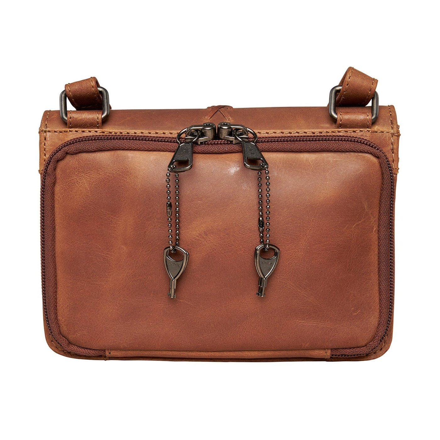 Concealed Carry Jolene Leather Crossbody Organizer Brown