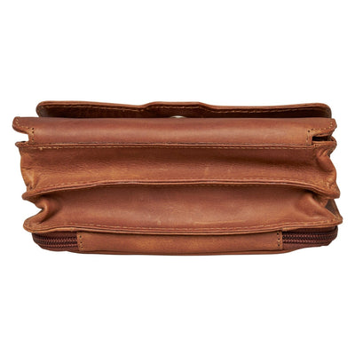 Concealed Carry Jolene Leather Crossbody Organizer Brown